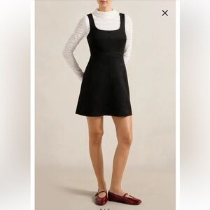 Ever New Gracie Funnel Neck Top & Faux Suede Minidress Set Black White Mod 2